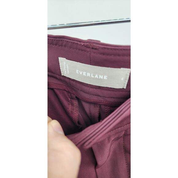 Everlane Japanese GoWeave Way-High Tapered Pant Burgundy Women Size 4 - Picture 11 of 11